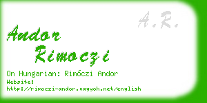 andor rimoczi business card