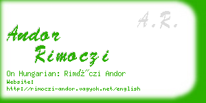 andor rimoczi business card